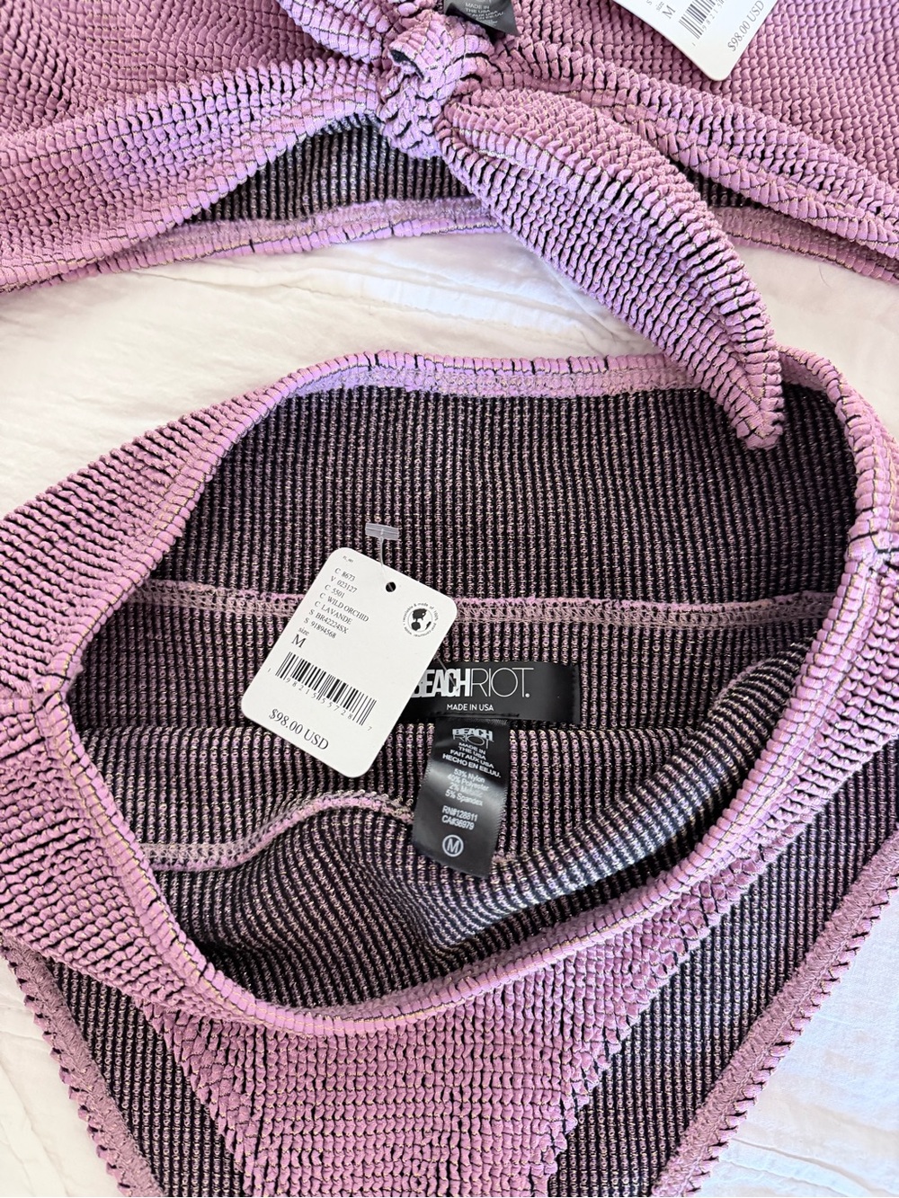 Beach Riot Lavender Textured Two-Piece Bikini Set - Picture 2 of 3